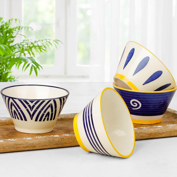 Conical Bliss Ceramic Bowl Set of 4, 300ML